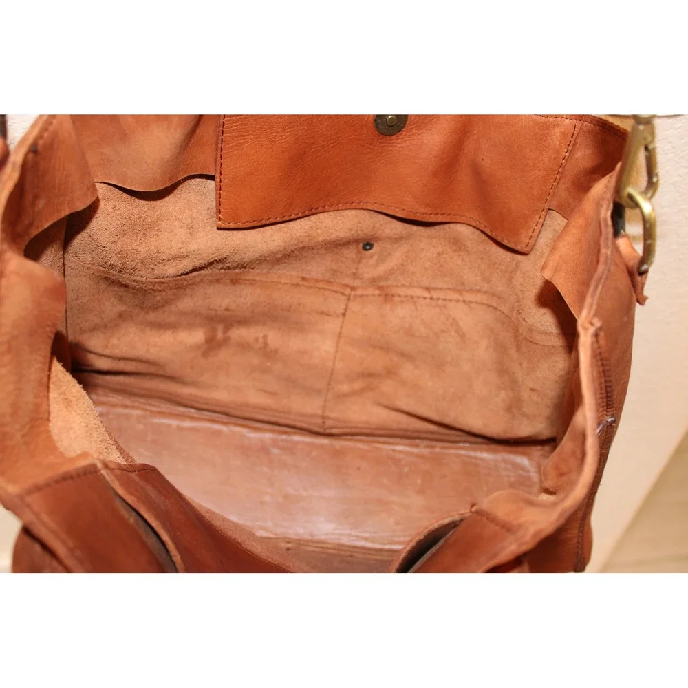 Raven +‎ Lily Karem Leather Brown Crossbody Satchel Tote Full Grain Handmade